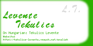 levente tekulics business card